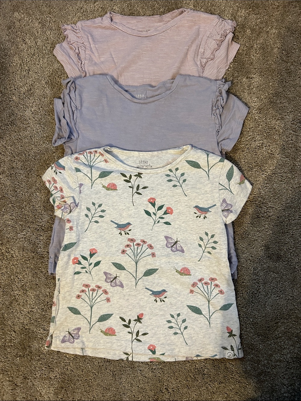 Bundle of 3 Little Planet Organic (by Carters) t-shirts sz 5